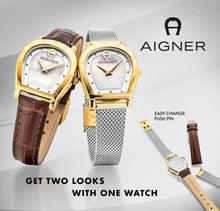 Laden Sie das Bild in den Galerie-Viewer, Aigner Damen Uhr Armbanduhr Edelstahl gold AGW.276001-SET