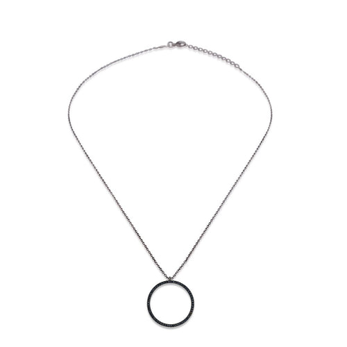 Kurshuni Halskette Kette Torus Silber schwarz BL197A-2