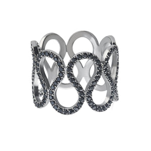 Kurshuni Ring Infinity Silber black BL378-6