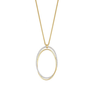 Esprit Collection Damen Kette Collier Silber Gold Zirkonia Antheia ELNL93128B800-1