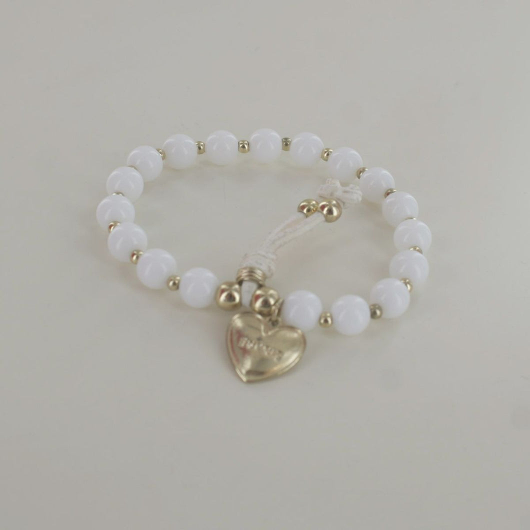 Esprit Damen Armband Armkette Edelstahl Rosé Kunstperlen weiß ESBR026-1