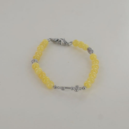 EDC by Esprit Damen Armband Armkette Edelstahl Kunstperlen gelb ESBR031