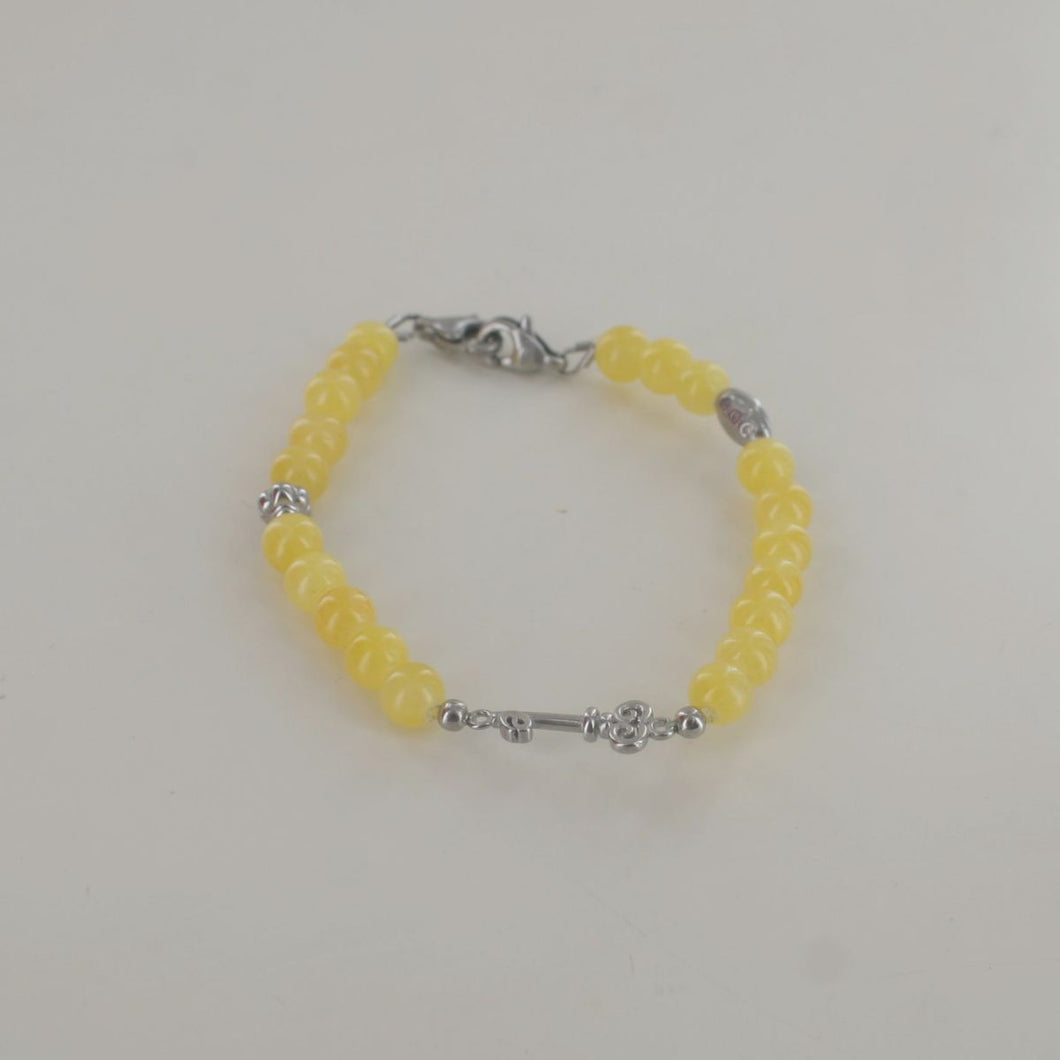 EDC by Esprit Damen Armband Armkette Edelstahl Kunstperlen gelb ESBR031