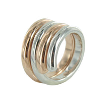 Laden Sie das Bild in den Galerie-Viewer, Esprit Swiveled Damen Silber Ring Bicolor ESSE90969B
