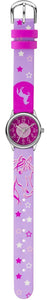 JACQUES FAREL Kinder-Armbanduhr Analog Quarz Mädchen Kunstleder HCC 312 Pferd