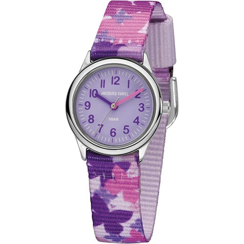 JACQUES FAREL Kinder-Armbanduhr Analog Quarz Mädchen Textilband HCC 3142