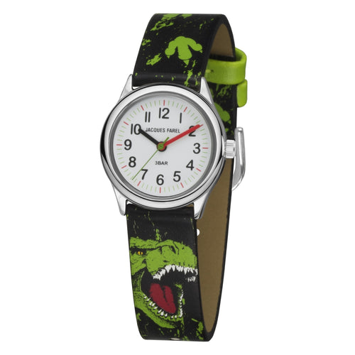 JACQUES FAREL Kinder-Armbanduhr Analog Quarz Jungen Kunstleder HCC 921 Dino