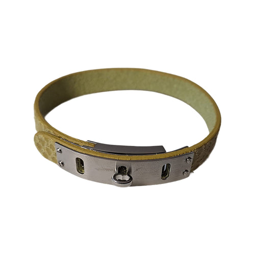 Fossil Damen Armband Edelstahl gold Leder gelb JF00226040