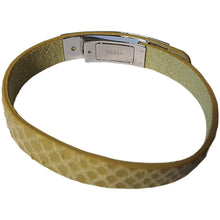 Laden Sie das Bild in den Galerie-Viewer, Fossil Damen Armband Edelstahl gold Leder gelb JF00226040