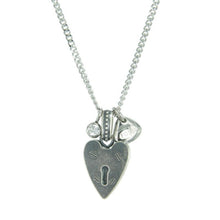 Laden Sie das Bild in den Galerie-Viewer, Fossil Damen Edelstahl Kette Collier JF86597040 Herz Schloss Strass