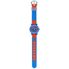 Laden Sie das Bild in den Galerie-Viewer, JACQUES FAREL Kinder-Armbanduhr Analog Quarz Silikonband KFW 1000 blau / rot