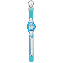 Laden Sie das Bild in den Galerie-Viewer, JACQUES FAREL Kinder-Armbanduhr Analog Quarz Mädchen Silikonband KFW 4333 blau