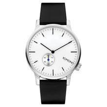 Laden Sie das Bild in den Galerie-Viewer, Komono Herren Uhr Armbanduhr Leder Winston Subs - Silver / White KOM-TRW3002