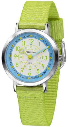 JACQUES FAREL Kinder-Armbanduhr Analog Quarz Jungen Textilband KOP 05 grün