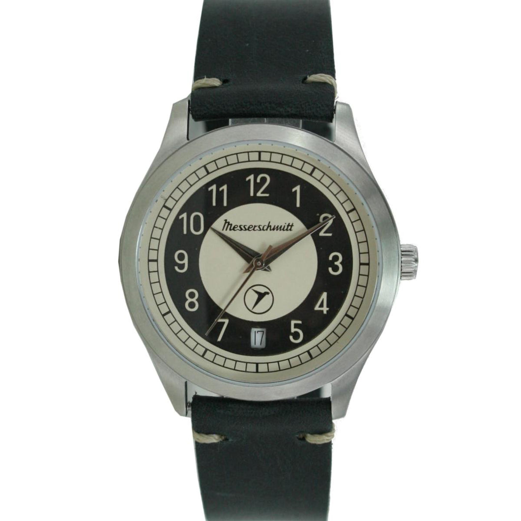 Aristo Messerschmitt Uhr vintage Kabinenroller KR201-S Leder