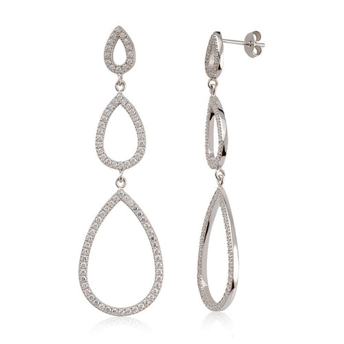 Kurshuni Ohrringe Ohrhänger Drops Silber KR383-3K