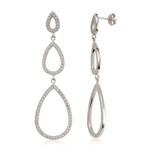 Kurshuni Ohrringe Ohrhänger Drops Silber KR383-3K