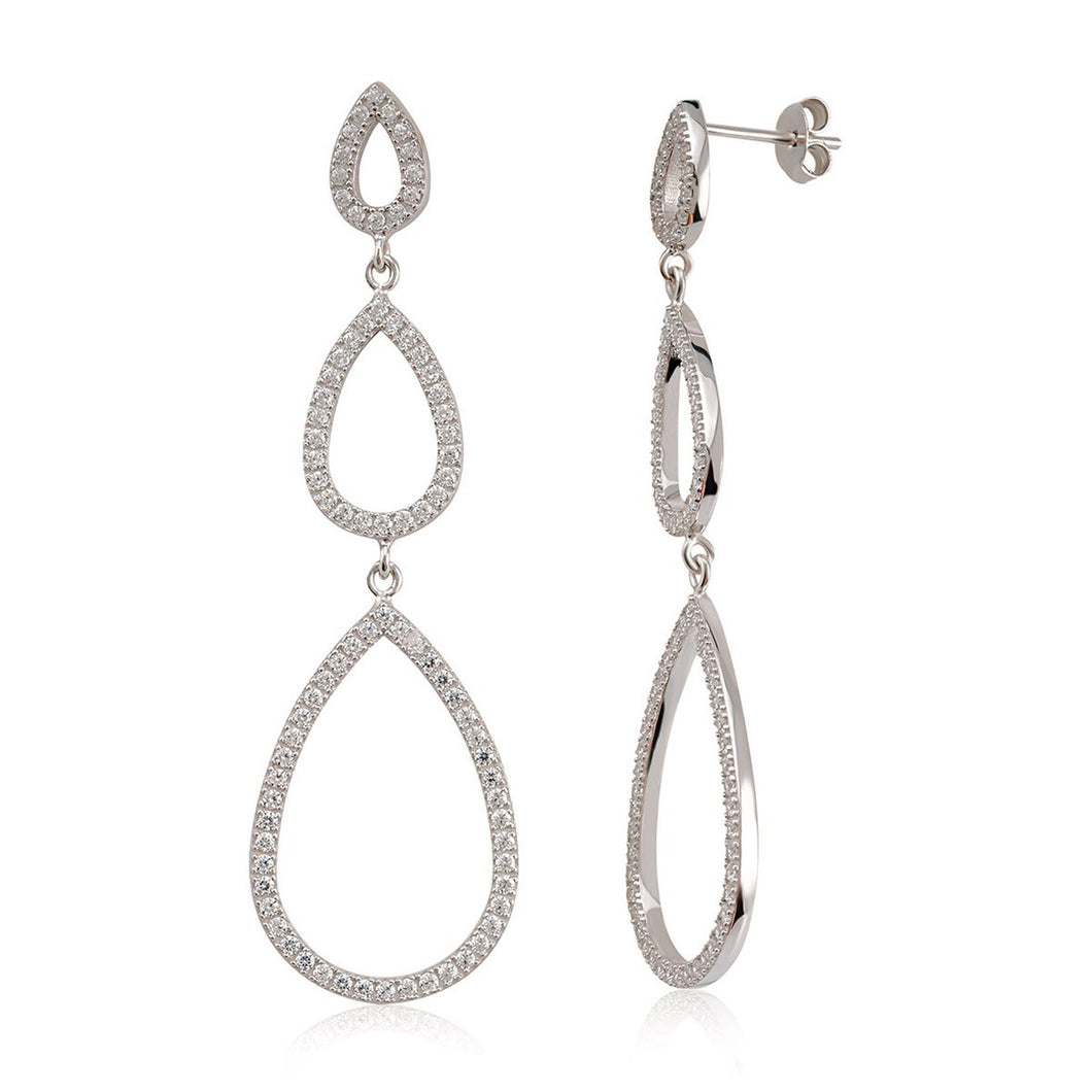 Kurshuni Ohrringe Ohrhänger Drops Silber KR383-3K