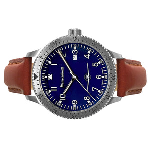 Aristo Herren Messerschmitt Uhr Fliegeruhr ME-108DR-L Leder
