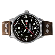 Laden Sie das Bild in den Galerie-Viewer, Aristo Herren Messerschmitt Uhr Fliegeruhr Automatik ME-209-A Leder