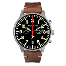 Laden Sie das Bild in den Galerie-Viewer, Aristo Herren Messerschmitt Uhr Fliegeruhr Chronograph ME-3H270-VL Leder