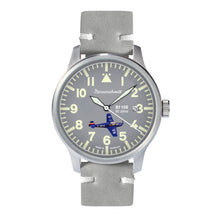 Laden Sie das Bild in den Galerie-Viewer, Aristo Herren Messerschmitt Uhr Fliegeruhr ME-42BF108-L Leder