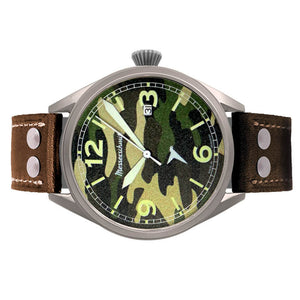 Aristo Herren Messerschmitt Uhr Fliegeruhr ME-43Army Leder Vintage