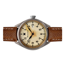 Laden Sie das Bild in den Galerie-Viewer, Aristo Herren Messerschmitt Uhr Fliegeruhr ME-43Vintage-1 Leder