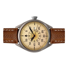 Laden Sie das Bild in den Galerie-Viewer, Aristo Herren Messerschmitt Uhr Fliegeruhr ME-43Vintage-2 Leder