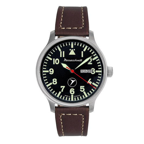 Aristo Herren Messerschmitt Uhr Fliegeruhr ME-6332-DD2 Leder