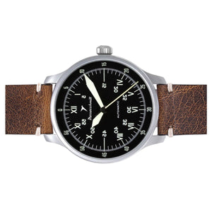 Aristo Herren Messerschmitt Uhr Fliegeruhr Automatik ME-6332SEXTANT Leder