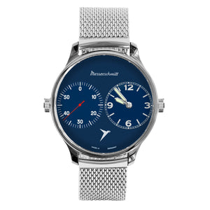 Aristo Herren Messerschmitt Uhr Fliegeruhr Two-Timer ME-Dual-BM Edelstahl