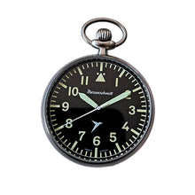 Laden Sie das Bild in den Galerie-Viewer, Aristo Messerschmitt ME-Tau-2 Taschenuhr im Fliegeruhren-Stil mit Kette