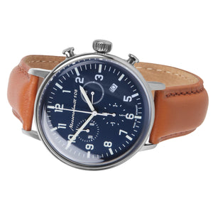 Aristo Herren Messerschmitt Uhr Chronograph Fliegeruhr ME108-80L Leder