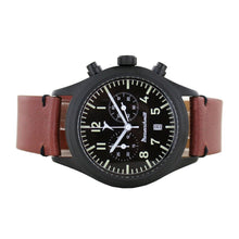 Laden Sie das Bild in den Galerie-Viewer, Aristo Herren Messerschmitt Uhr Fliegeruhr Chronograph ME5021-44 Vintage Leder
