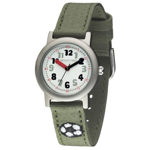 JACQUES FAREL Öko Kinder-Armbanduhr Analog Quarz Jungen ORG 1011 Fußball