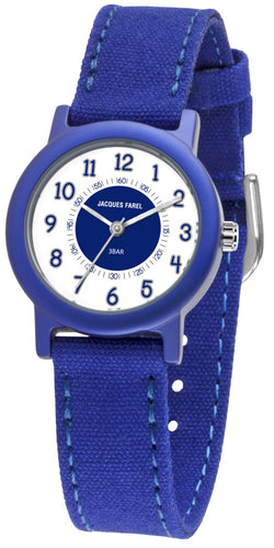 JACQUES FAREL Öko Kinder-Armbanduhr Analog Quarz Jungen ORG 800 blau