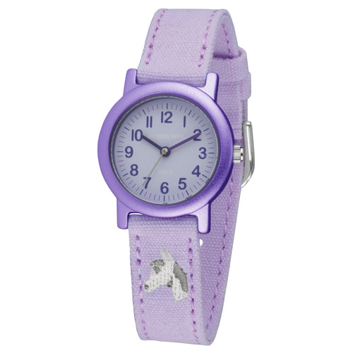 JACQUES FAREL Öko Kinder-Armbanduhr Analog Quarz Mädchen ORG 8820 Pferd