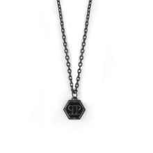 Laden Sie das Bild in den Galerie-Viewer, Philipp Plein Herren Kette Halskette Anhänger Edelstahl IP Gun HEXAGON PJ7AA07NU