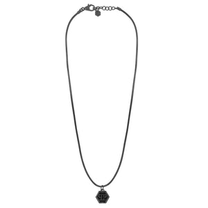 Philipp Plein Herren Kette Halskette Anhänger Edelstahl IP Gun HEXAGON PJ7AA09NU