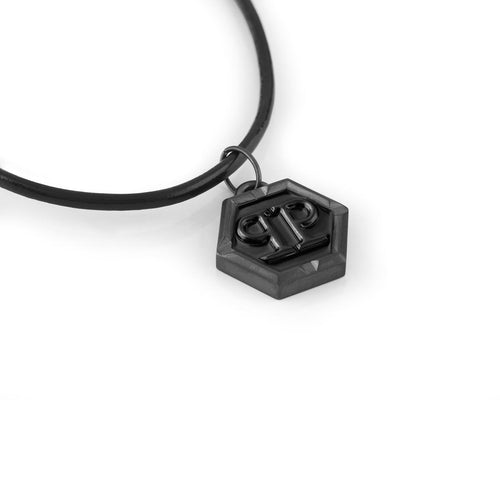 Philipp Plein Herren Kette Halskette Anhänger Edelstahl IP Gun HEXAGON PJ7AA09NU