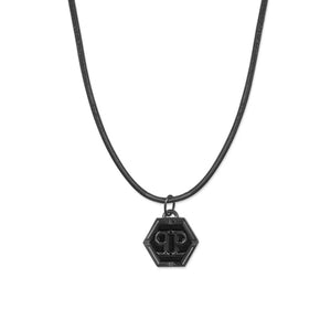 Philipp Plein Herren Kette Halskette Anhänger Edelstahl IP Gun HEXAGON PJ7AA09NU