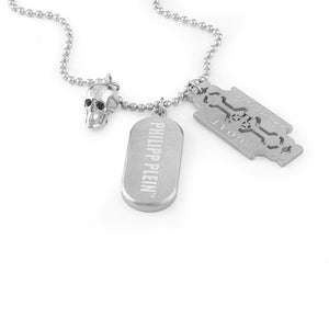 Philipp Plein Herren Kette Halskette Edelstahl silber PLEIN TAG PJ0AA02NU