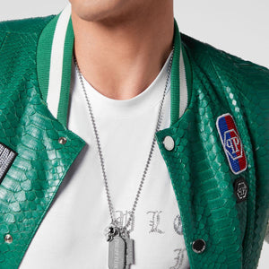 Philipp Plein Herren Kette Halskette Edelstahl silber PLEIN TAG PJ0AA02NU