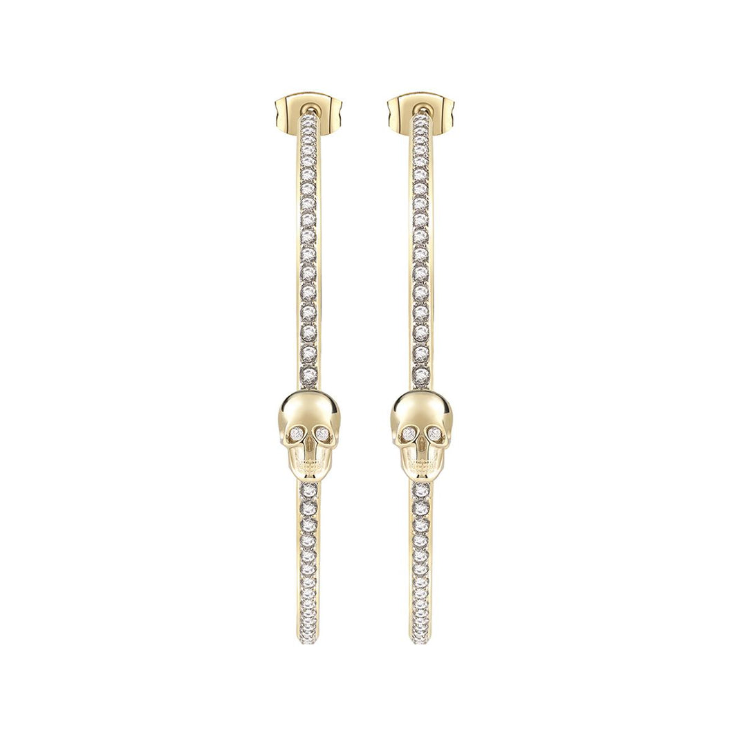Philipp Plein Damen Ohrringe Creolen Edelstahl IP Gold LETTERING PJ1AA01EU