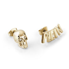 Laden Sie das Bild in den Galerie-Viewer, Philipp Plein Damen Ohrringe Ohrstecker Edelstahl IP Gold LETTERING PJ1AA02EU