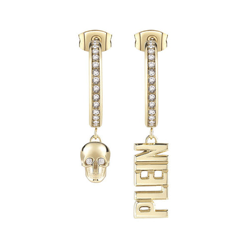 Philipp Plein Damen Ohrringe Creolen Edelstahl IP Gold LETTERING PJ1AA03EU