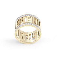 Laden Sie das Bild in den Galerie-Viewer, Philipp Plein Damen Ring Edelstahl Gold LETTERING PP Font PJ1AA08R