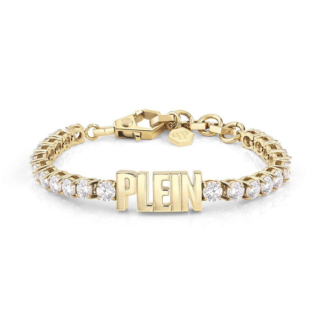 Philipp Plein Damen Armband Armkette Edelstahl IP Gold LETTERING PJ1AA13BU