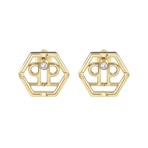 Philipp Plein Damen Ohrringe Ohrstecker Edelstahl IP Gold HEXAGON PJ2AA06EU